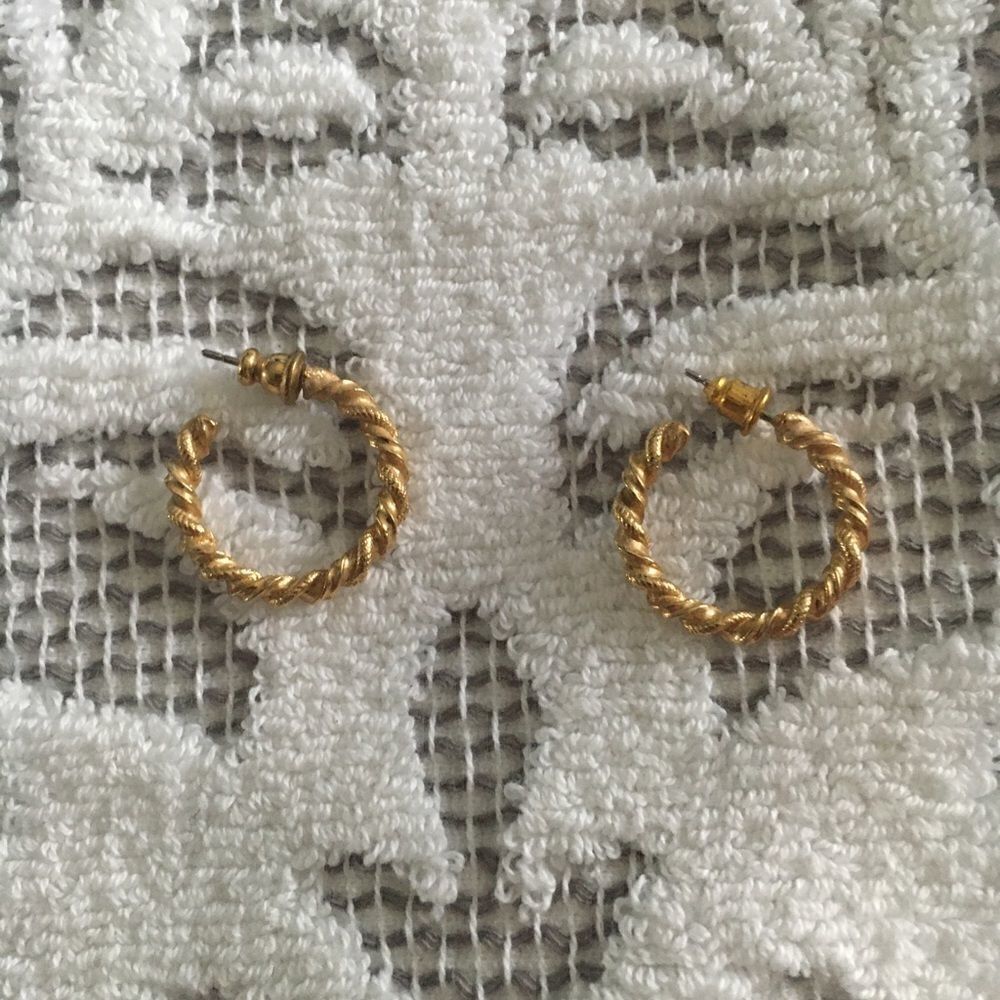 Text Gold  hoop Earrings